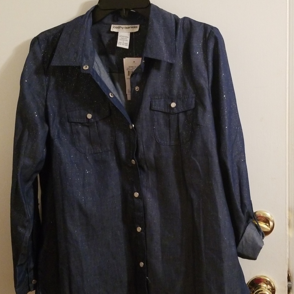 Sparkle denim shirt